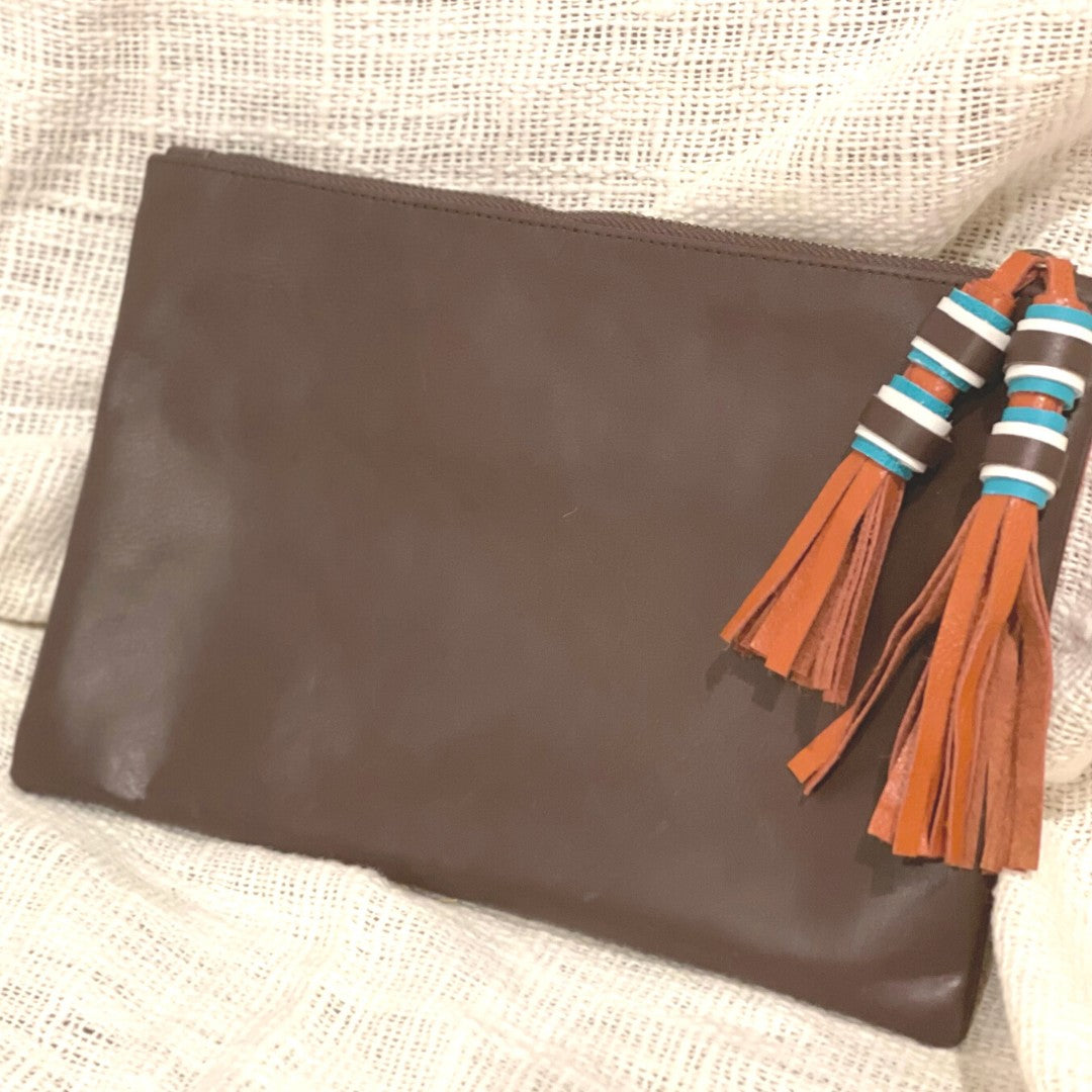 Multi Colour Leather Clutch Purse Suksma from Bali