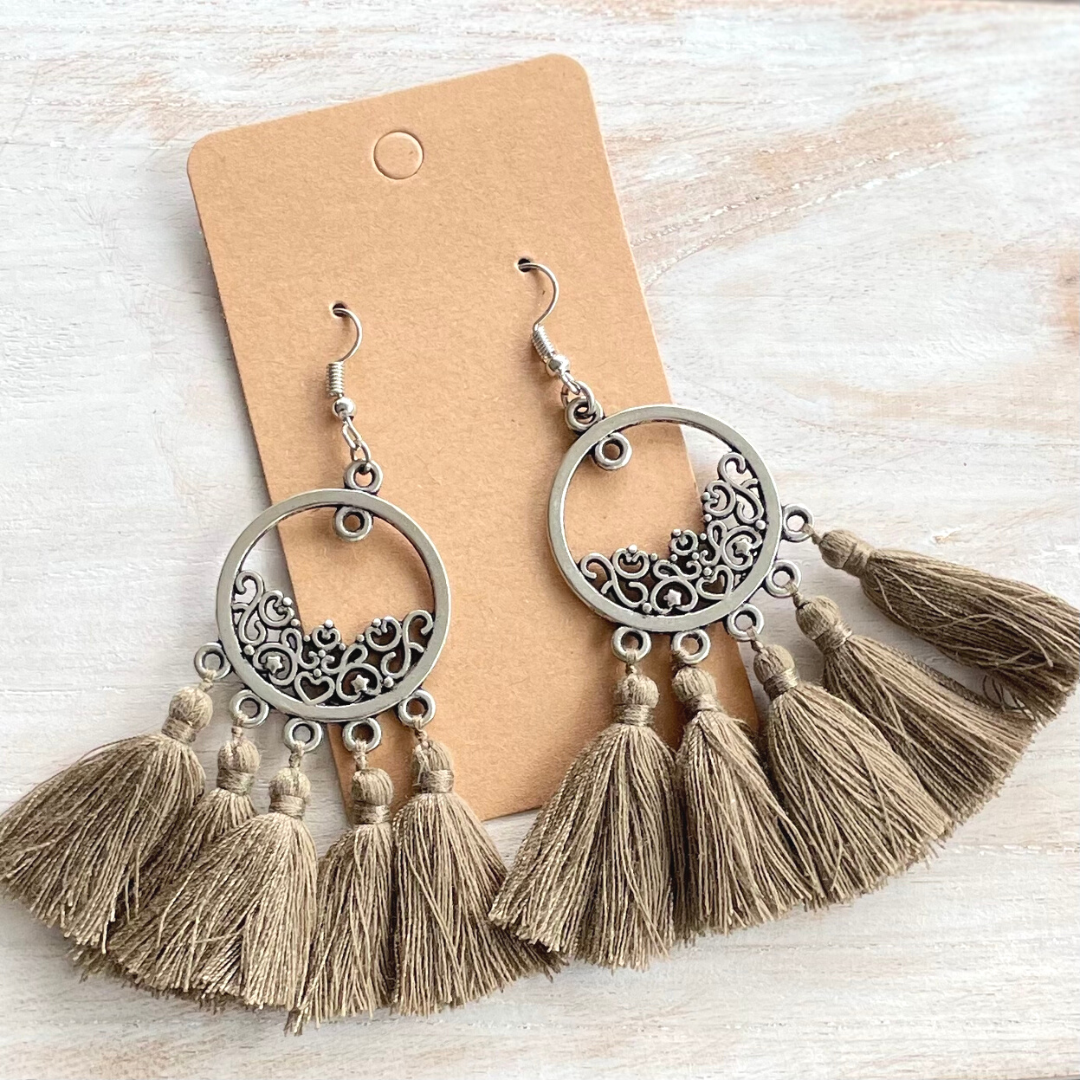 Boho tassel earrings deals