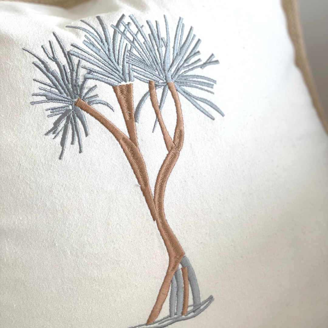 coastal palm tree cushion