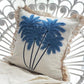 white blue cushion palm tree