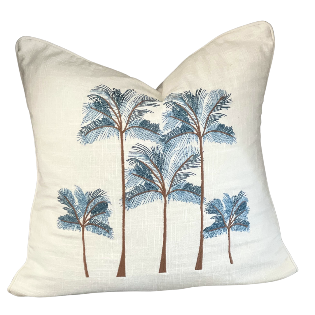 boho coastal palm tree cushion cover