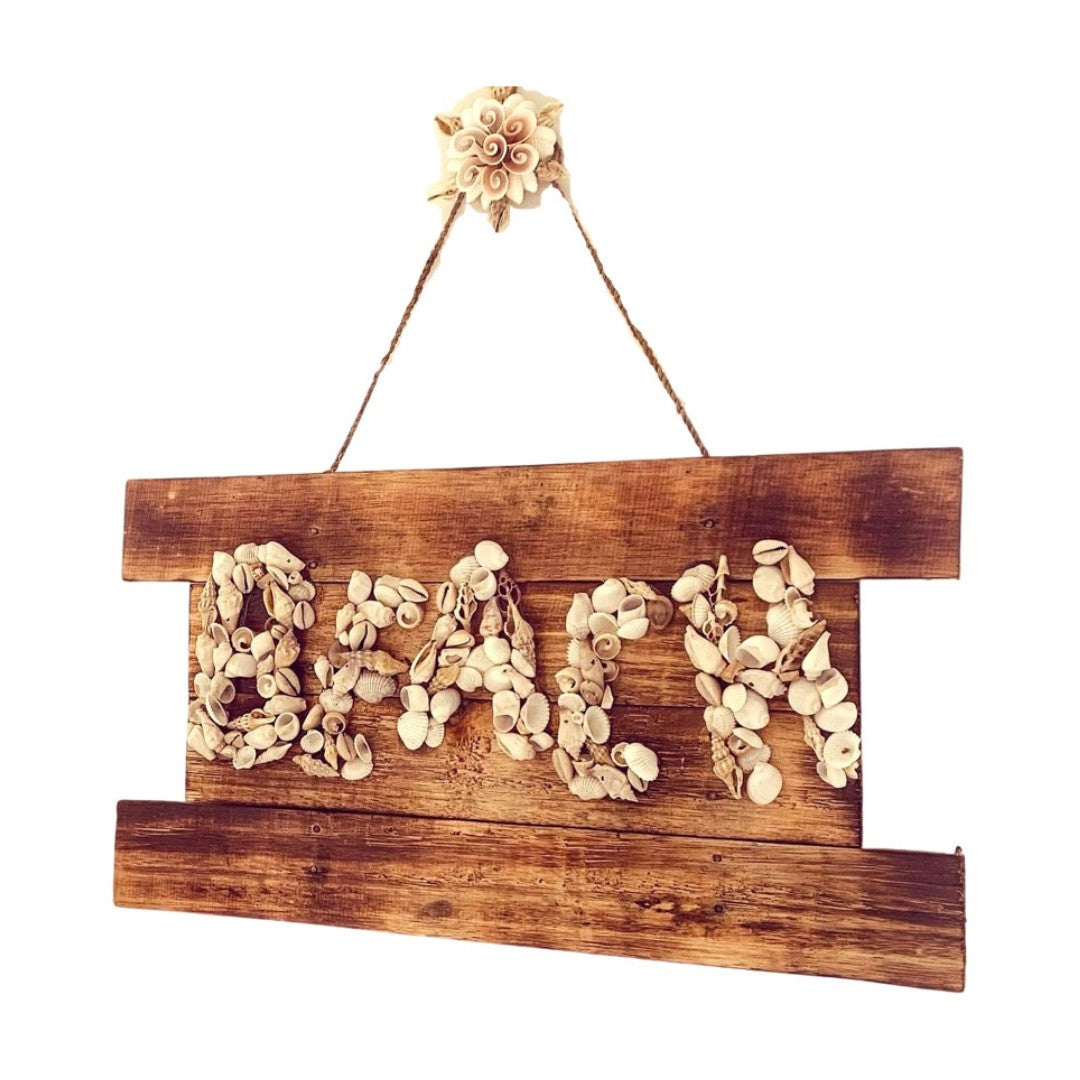 rustic timber sign beach house decor
