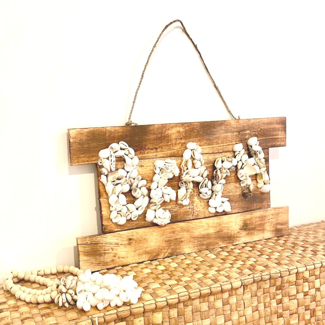 rustic timber sign beach house decor