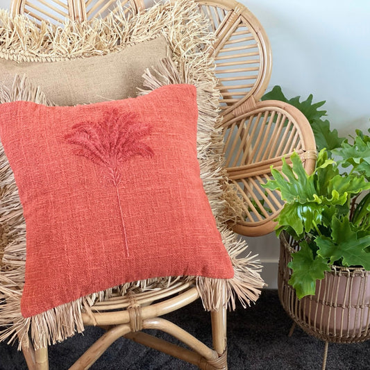 Sunrise Woven Cotton & Embroidered Cushion Suksma from Bali