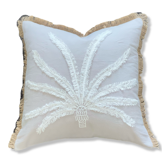 coastal palm tree cushion cover